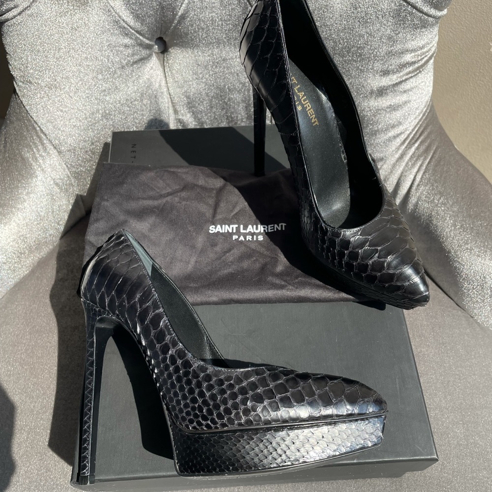 Saint Laurent Python 105 Janis Heels - image 3